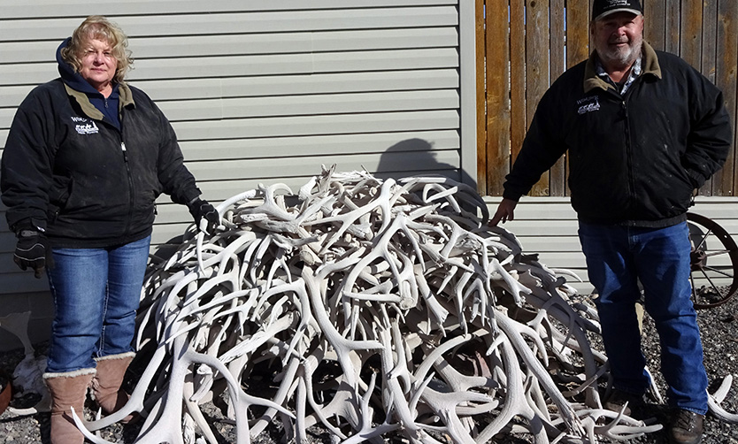 Connie and Fritz Meyers donated antlers to local VFW