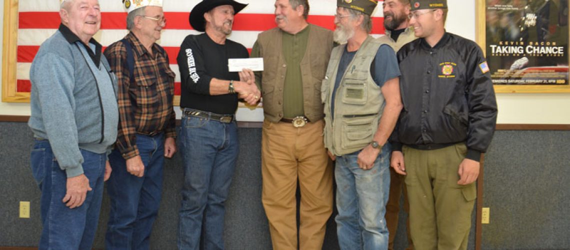 Presenting Check to Veterans